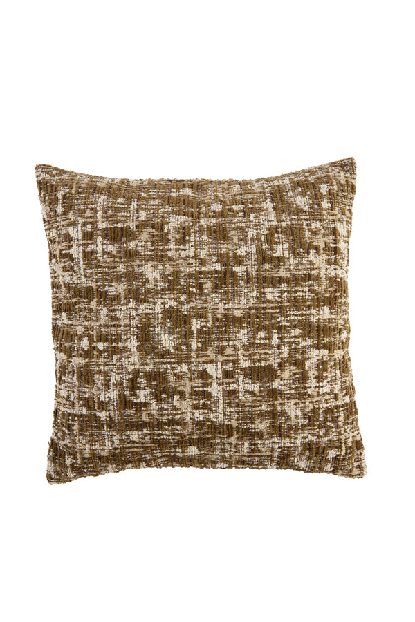 Salida Olive Green & Cream Textured Feather Filled Square Cushion 45x45cm