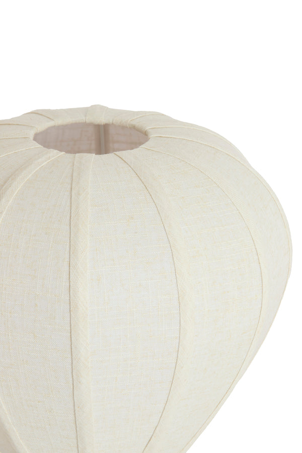 Kyzo Natural Wood Effect & Cream Linen Table Lamp 36cm