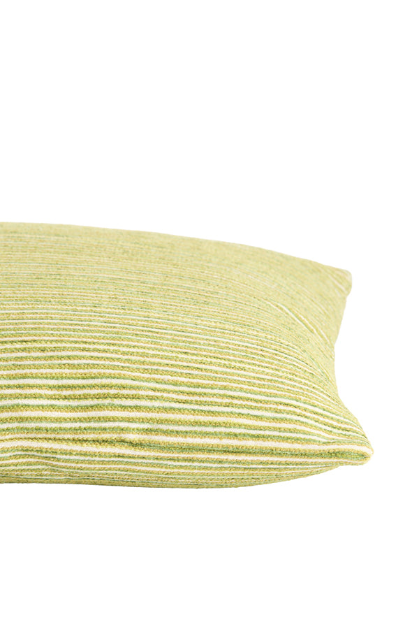 Hayden Cream & Light Green Striped Feather Filled Square Cushion 45x45cm