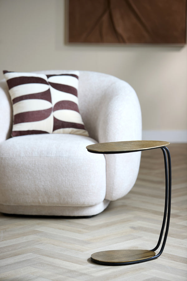 Marsh Antique Bronze Metal Oval Side Table