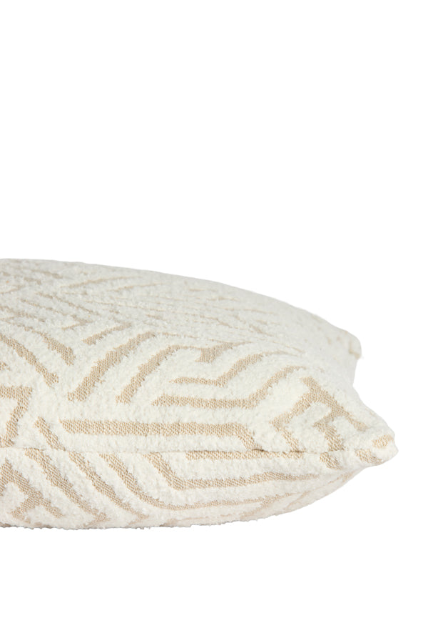 Vevey Beige & Cream Geometric Feather Filled Square Cushion 45x45cm