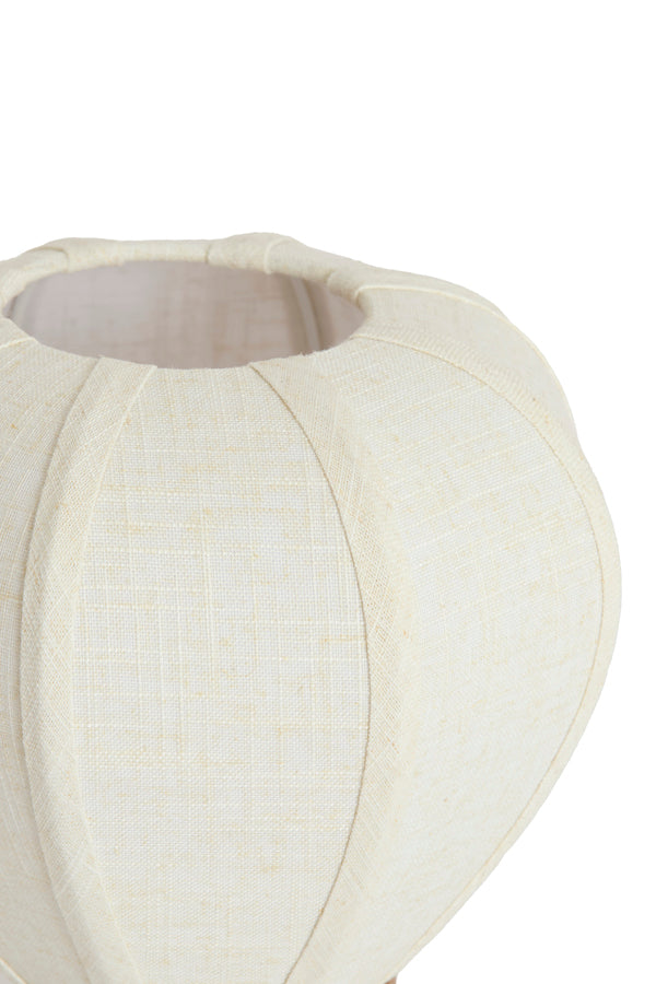 Kyzo Natural Wood Effect & Cream Linen Table Lamp 23.5cm