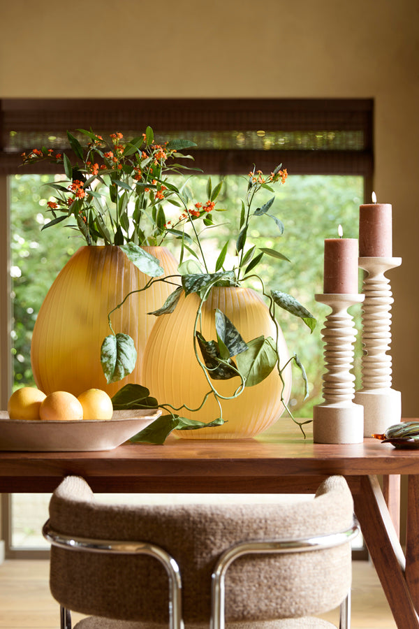Santino Matt Amber Glass Vase 43cm