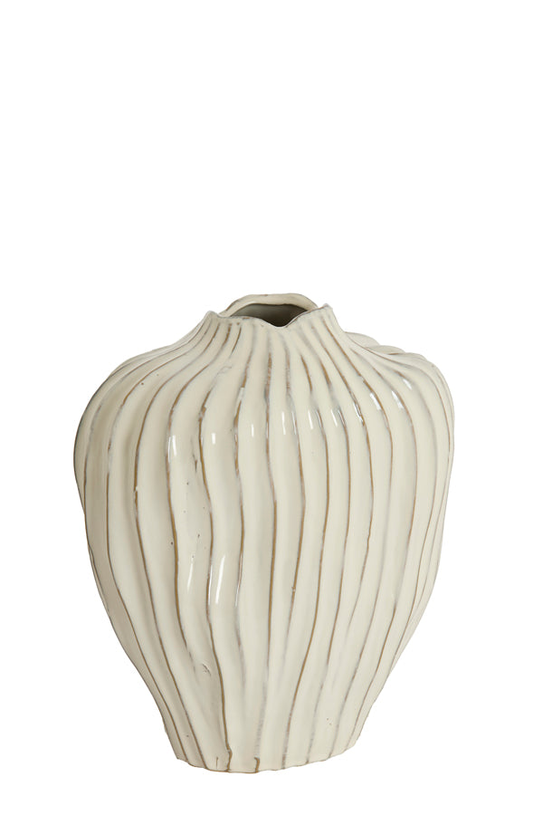 Vechhia Cream Ceramic Vase 35cm