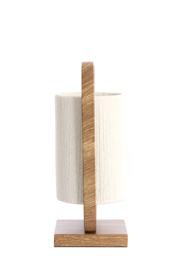 Lecce Natural Wood Effect & Cream Rope Table Lamp