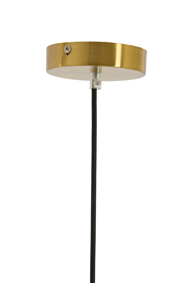 Misty Amber Glass & Gold Pendant Light 30cm