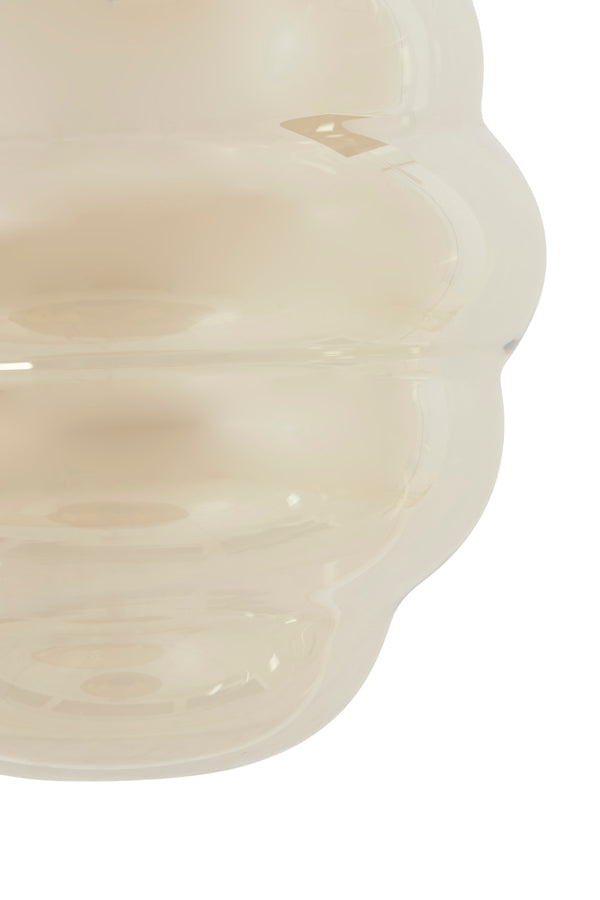 Misty Amber Glass & Gold Pendant Light 30cm