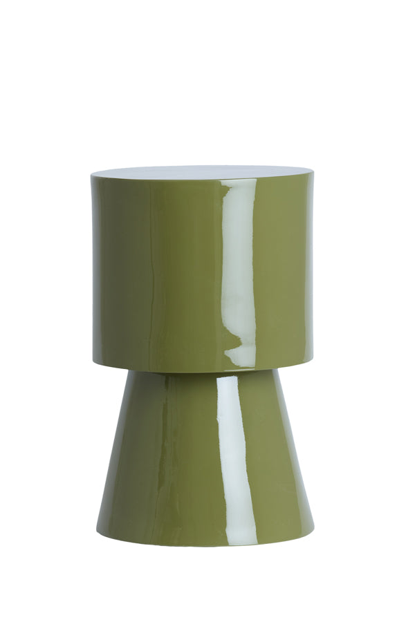 Nysa Gloss Olive Green Round Side Table