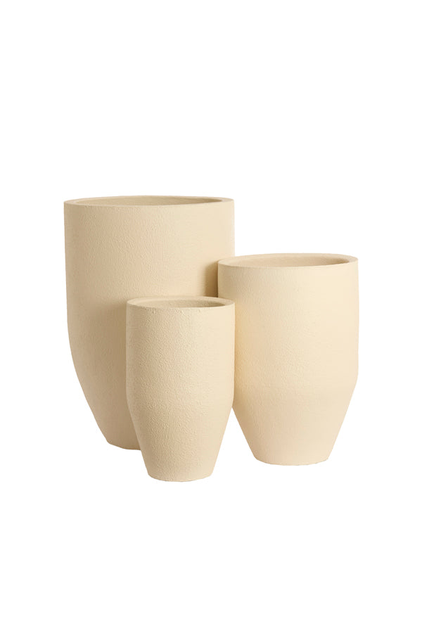 Sirolo Set of 3 Cream Metal Decorative Planters