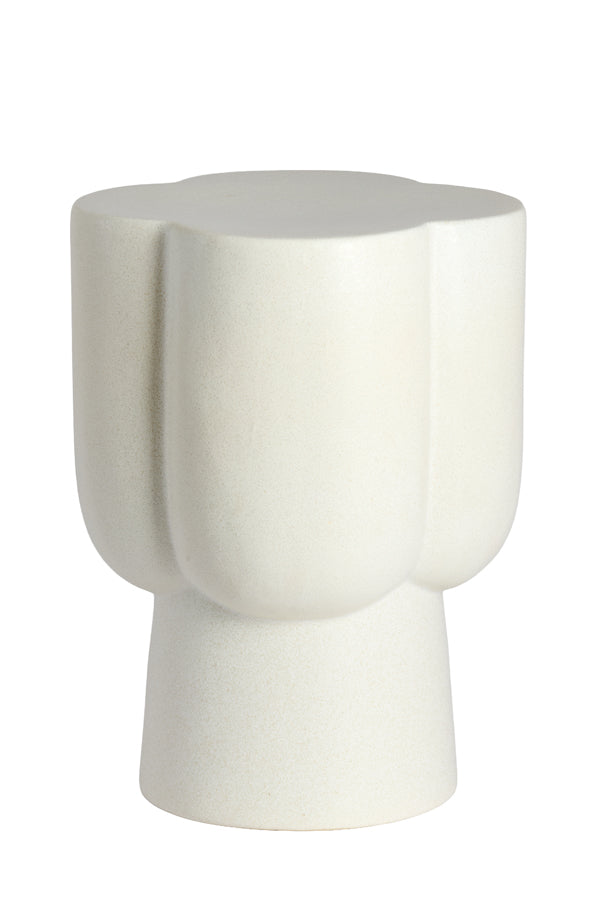Junto Matt Cream Ceramic Round Side Table