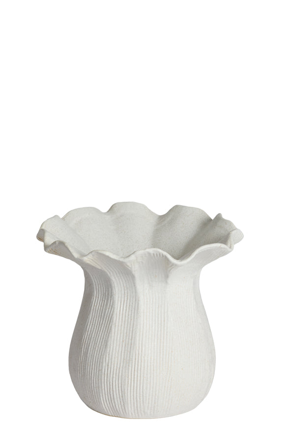Zenora Matt Cream Ceramic Vase 19cm