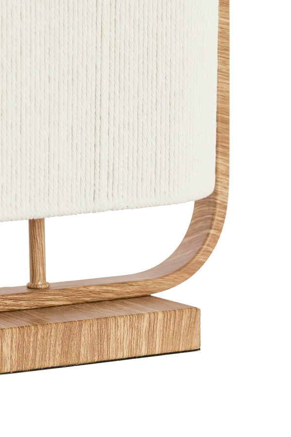 Lecce Natural Wood Effect & Cream Rope 2 Light Table Lamp