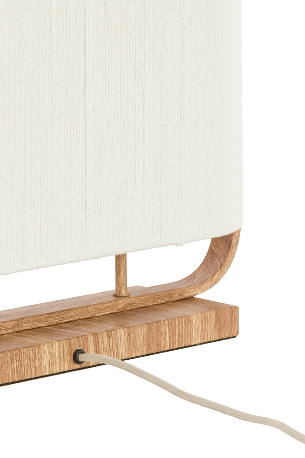 Lecce Natural Wood Effect & Cream Rope 2 Light Table Lamp
