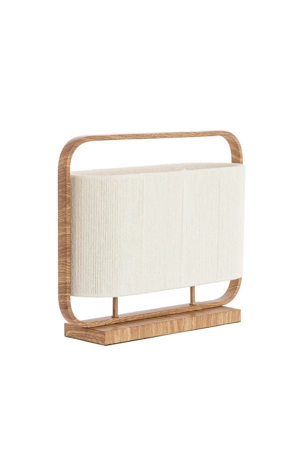 Lecce Natural Wood Effect & Cream Rope 2 Light Table Lamp