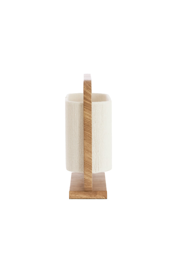 Lecce Natural Wood Effect & Cream Rope 2 Light Table Lamp