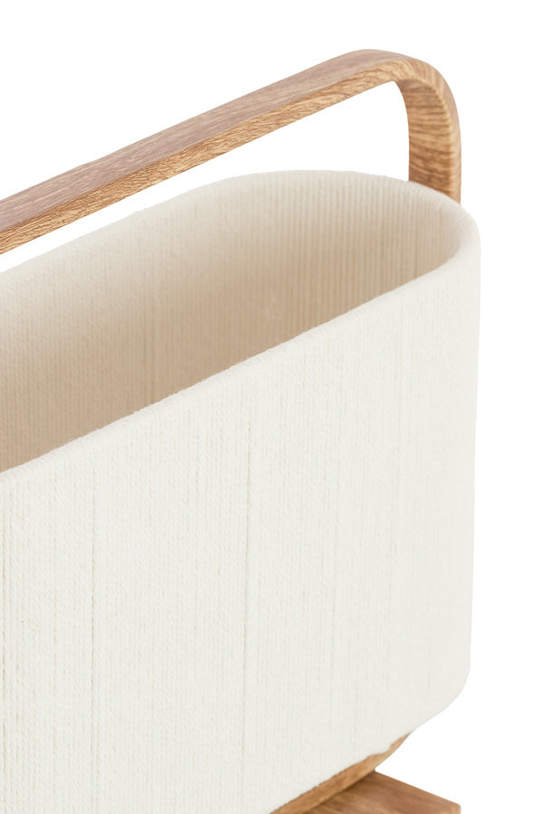 Lecce Natural Wood Effect & Cream Rope 2 Light Table Lamp
