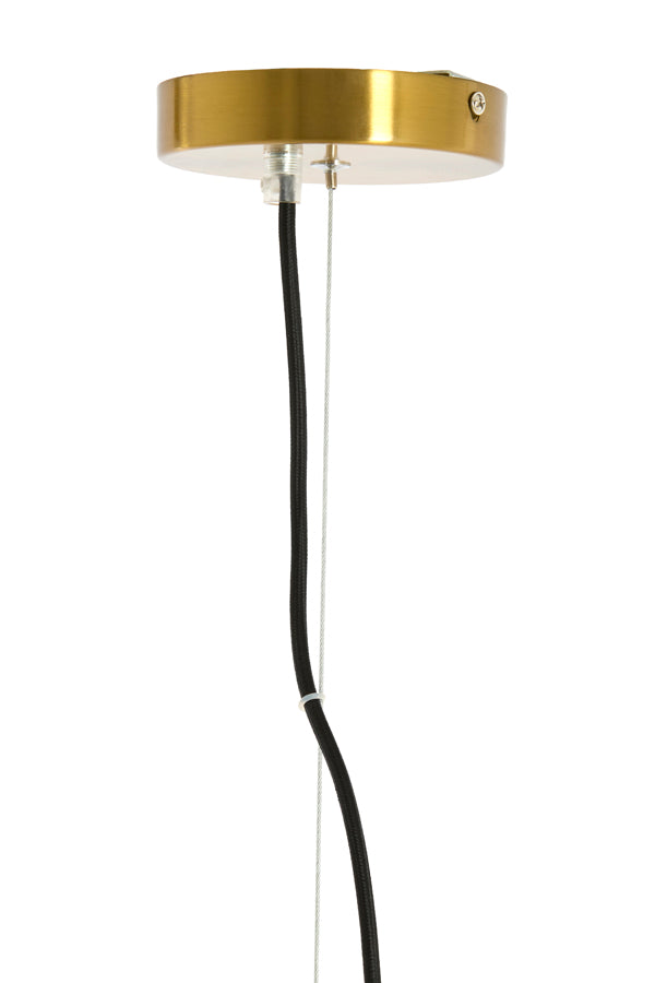 Misty Amber Glass & Gold Pendant Light 45cm