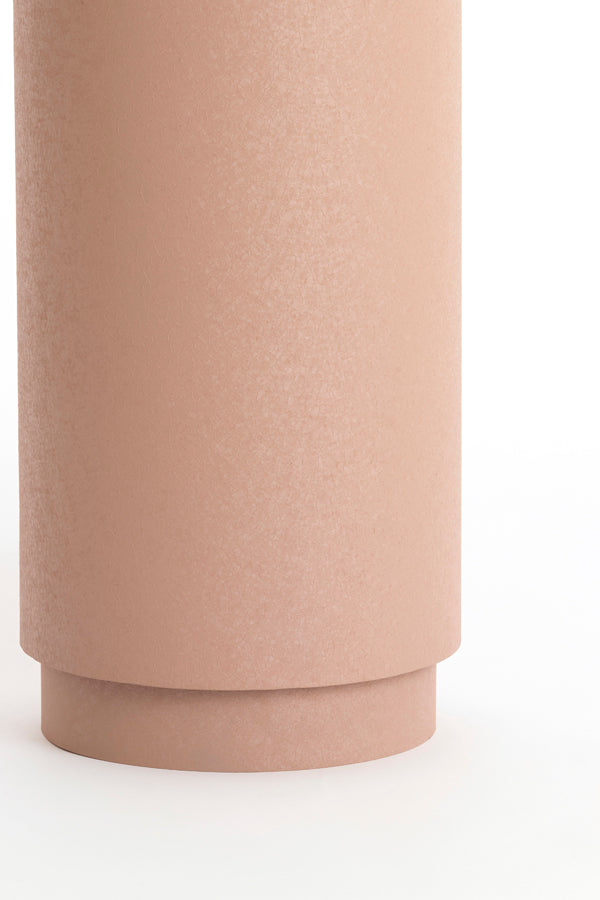 Aluria Matt Dusty Pink Metal Plinth Side Table 60cm