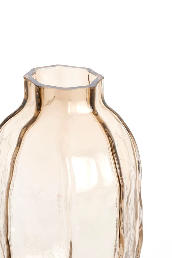 Tejeda Clear Light Brown Glass Vase 38cm