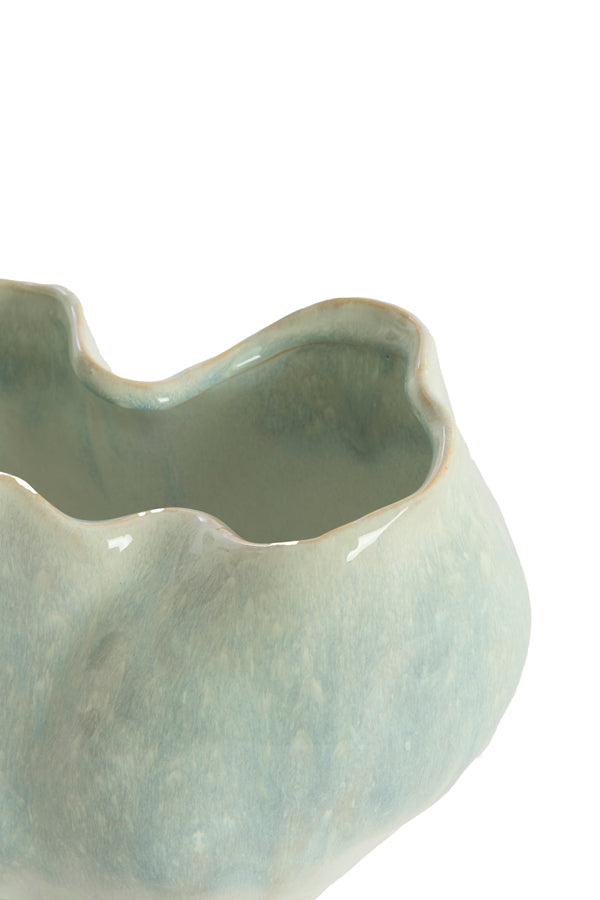 Telmo Light Blue & Cream Ceramic Vase 17.5cm