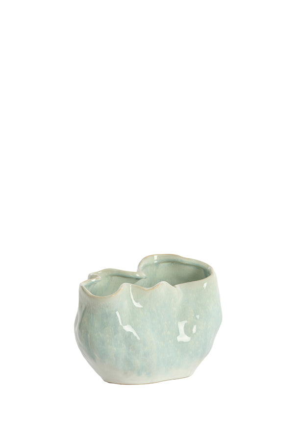 Telmo Light Blue & Cream Ceramic Vase 17.5cm