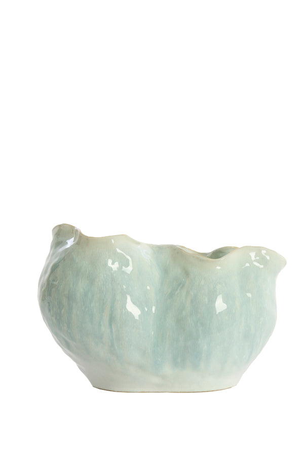 Telmo Light Blue & Cream Ceramic Vase 24.5cm