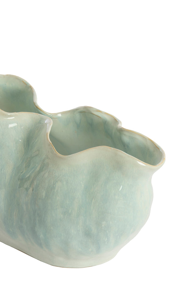 Telmo Light Blue & Cream Ceramic Vase 24.5cm