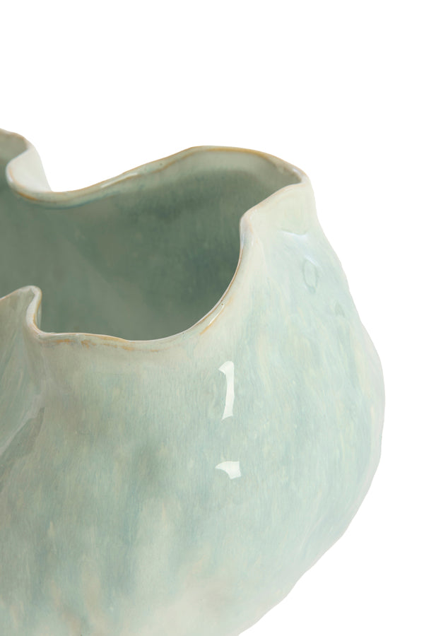 Telmo Light Blue & Cream Ceramic Vase 24.5cm