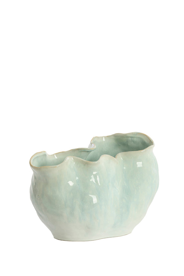 Telmo Light Blue & Cream Ceramic Vase 24.5cm