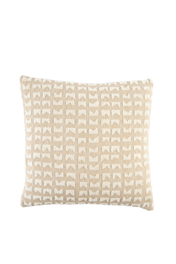 Sontra Beige & Cream Geometric Feather Filled Square Cushion 45x45cm