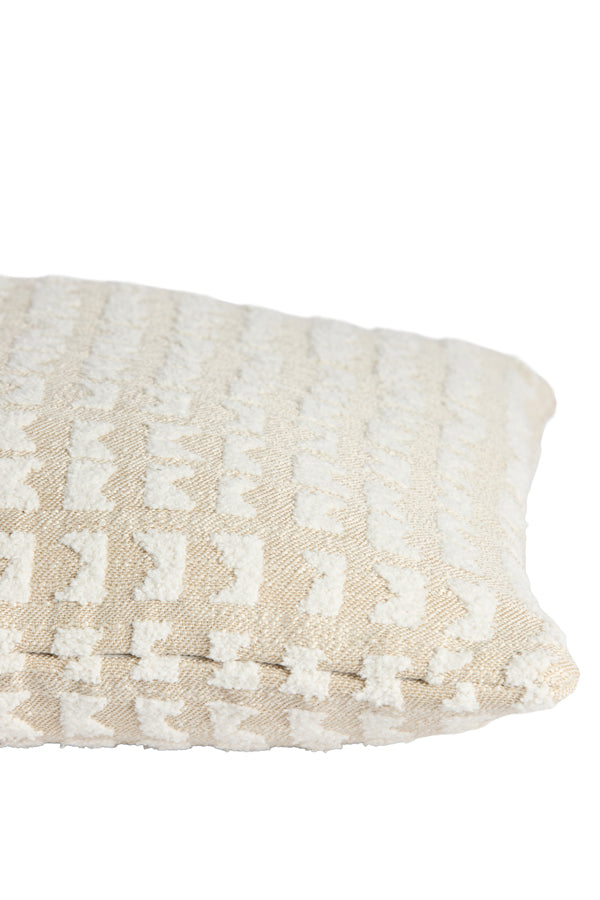 Sontra Beige & Cream Geometric Feather Filled Square Cushion 45x45cm