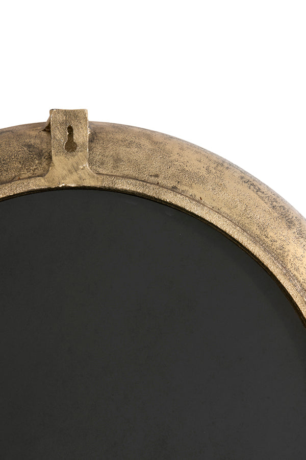 Nazara Antique Bronze Metal Round Wall Mirror 89cm