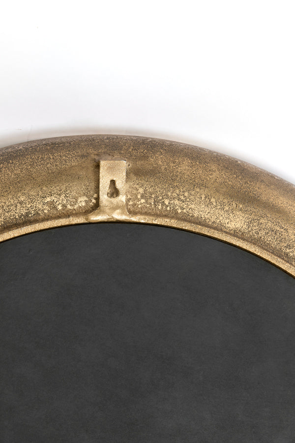 Nazara Antique Bronze Metal Round Wall Mirror 58cm
