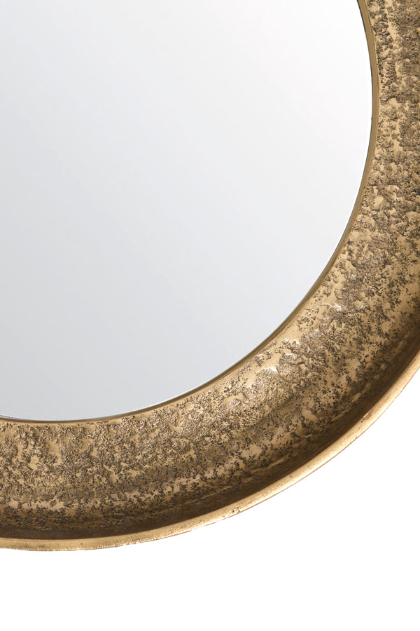Nazara Antique Bronze Metal Round Wall Mirror 58cm
