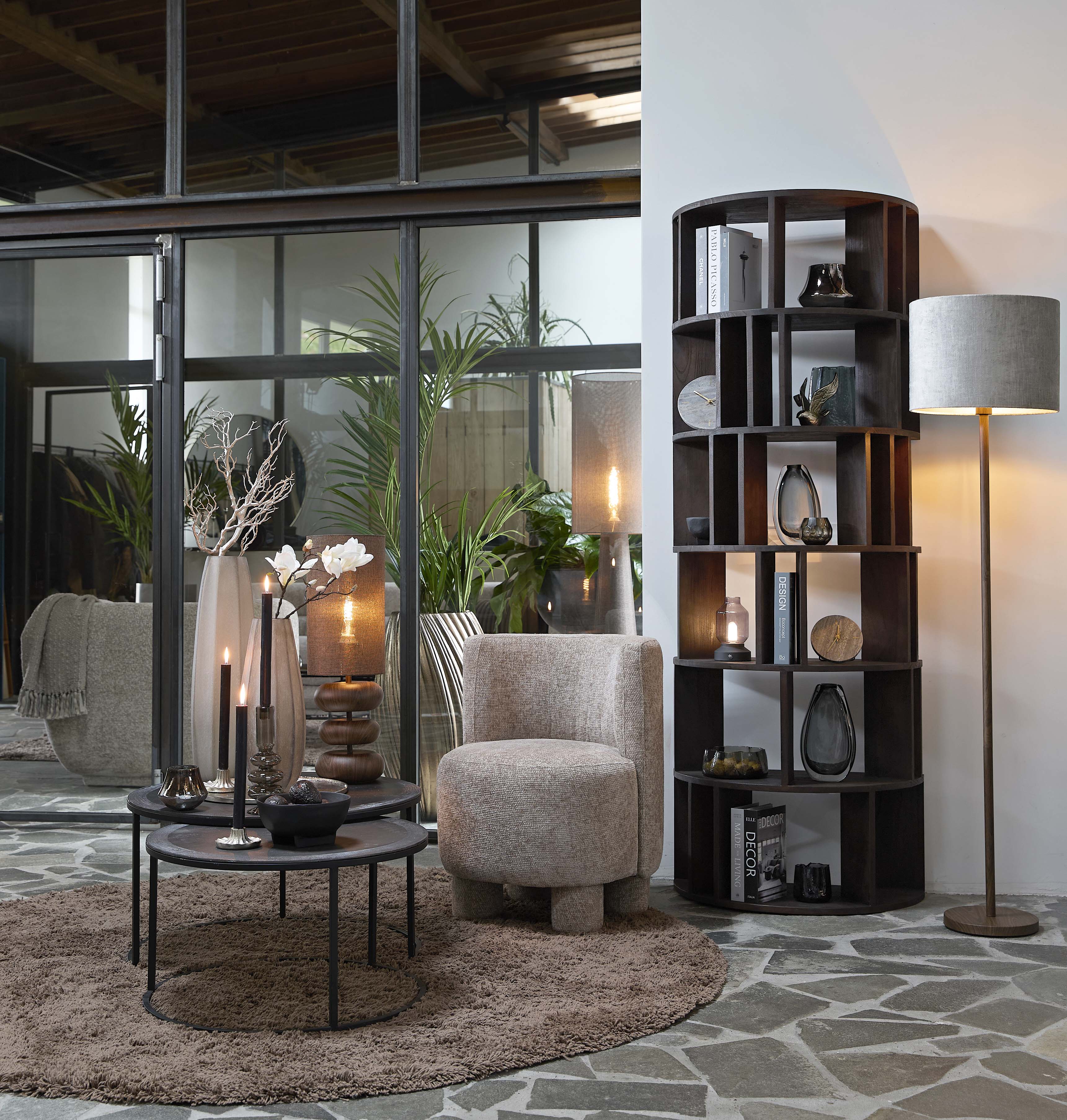 Washington Dark Brown Wood Effect Floor Lamp Base