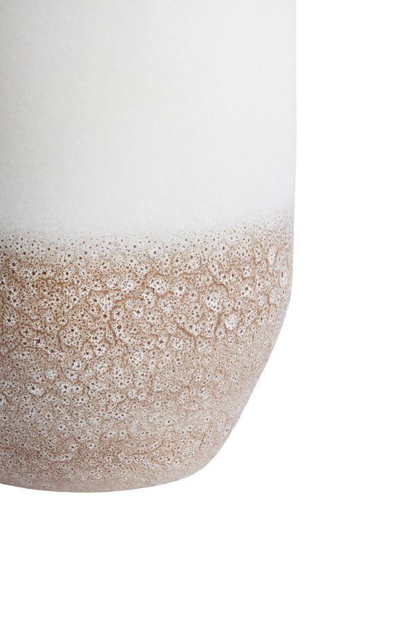 Isaura Cream & Brown Ceramic Vase 50cm