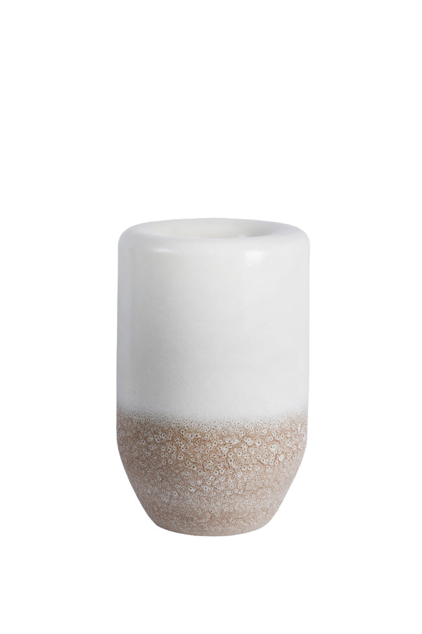 Isaura Cream & Brown Ceramic Vase 50cm