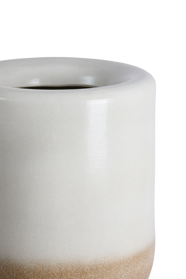 Isaura Cream & Brown Ceramic Vase 65cm