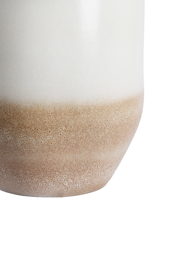 Isaura Cream & Brown Ceramic Vase 65cm