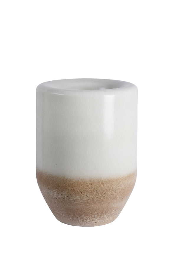 Isaura Cream & Brown Ceramic Vase 65cm