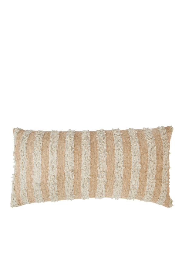 Nimba Sand & Light Peach Striped Rectangular Cushion 60x30cm