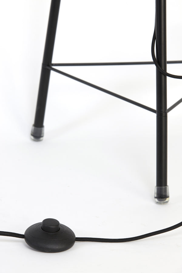 Plumeria Black Metal Tripod Floor Lamp