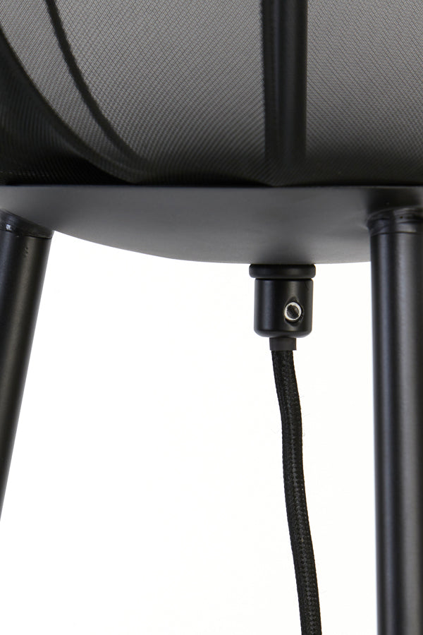 Plumeria Black Metal Tripod Floor Lamp