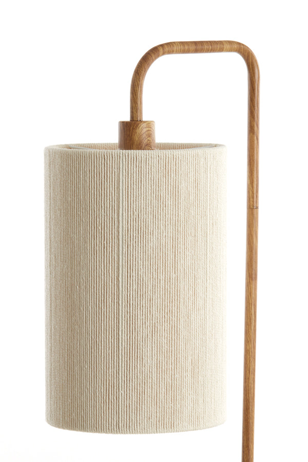 Donio Natural Wood Effect & Cream Rope Floor Lamp