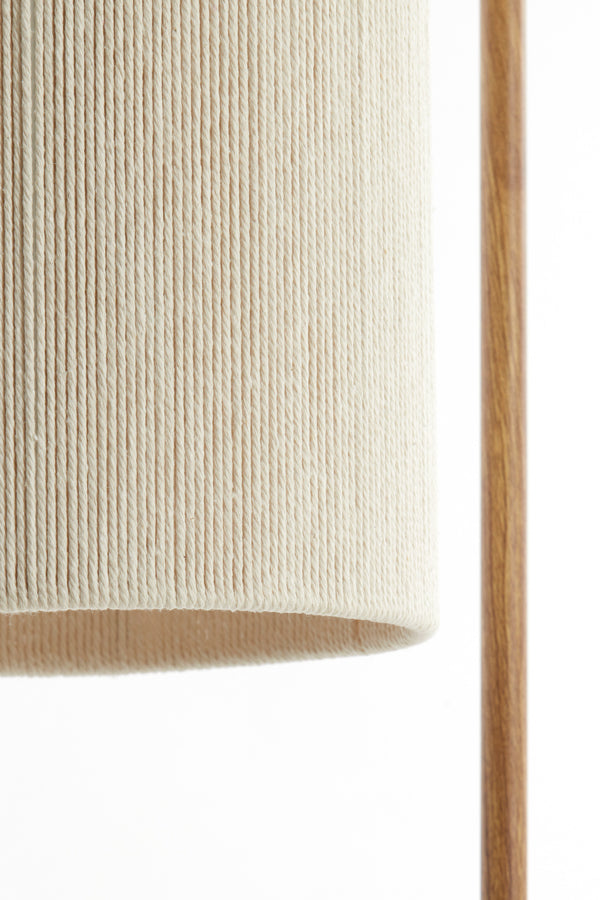 Donio Natural Wood Effect & Cream Rope Floor Lamp