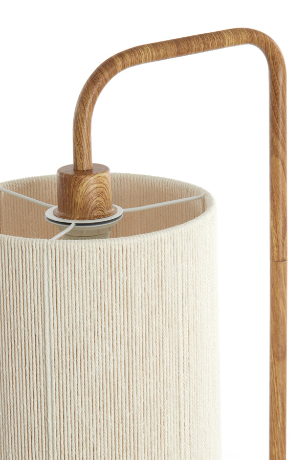 Donio Natural Wood Effect & Cream Rope Floor Lamp