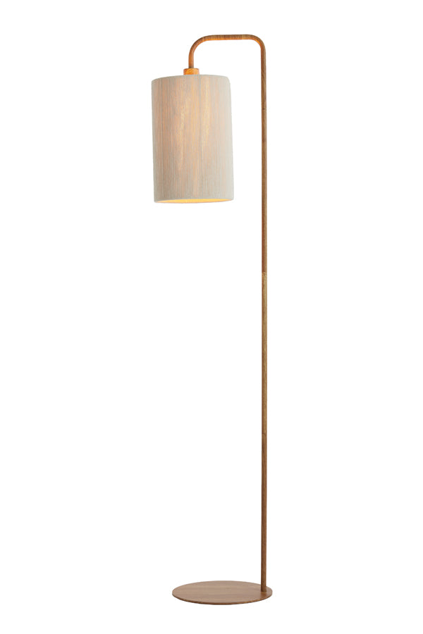 Donio Natural Wood Effect & Cream Rope Floor Lamp