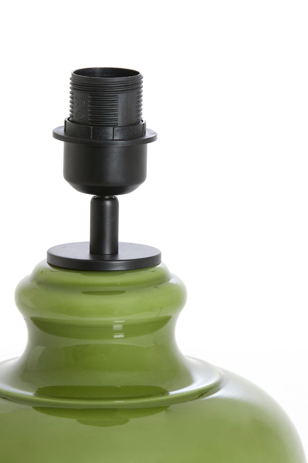 Verde Olive Green Glass Table Lamp Base 33cm
