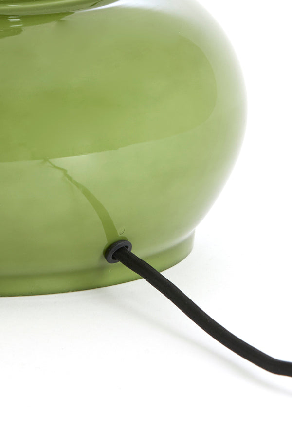 Verde Olive Green Glass Table Lamp Base 33cm