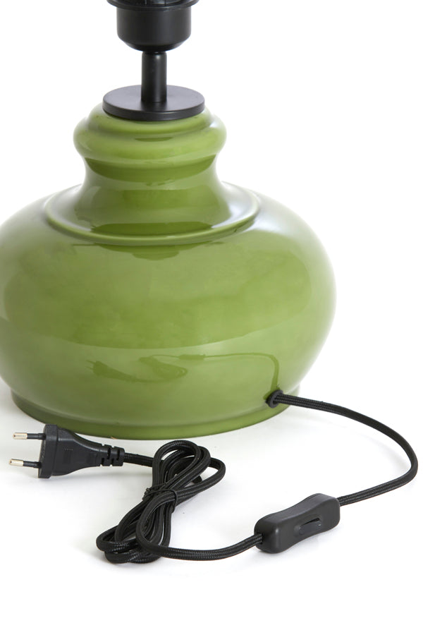 Verde Olive Green Glass Table Lamp Base 33cm